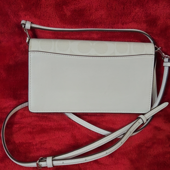 Coach Cream Foldover Signature Crossbody Bag - Picture 2 of 10